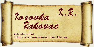 Kosovka Rakovac vizit kartica